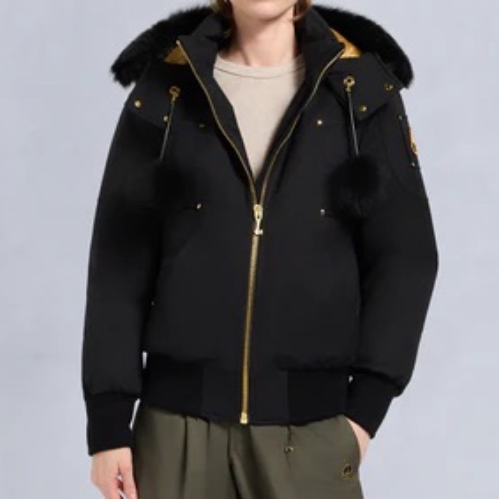 Moose Knuckle Down Coat Bomber barley worn
